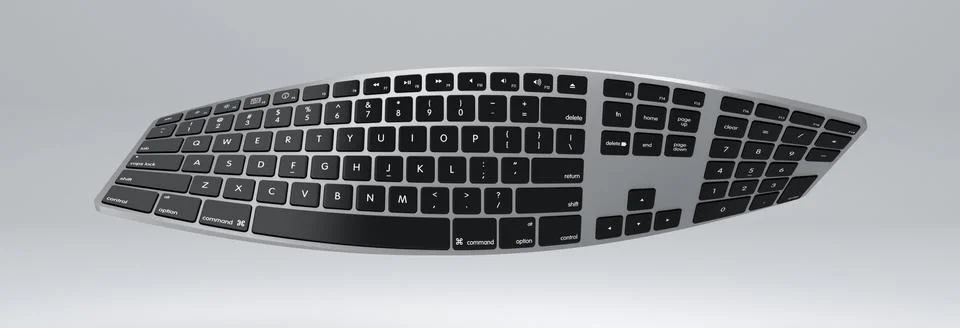 Bent Keyboard 3D rendering Stock Illustration