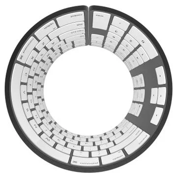 Bent Keyboard 3D rendering Stock Illustration
