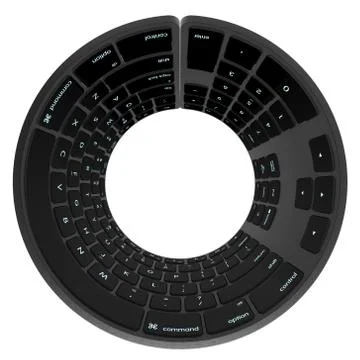 Bent Keyboard 3D rendering Stock Illustration