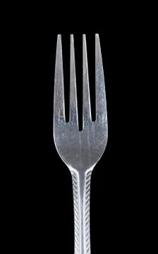 Bent metal fork. flat. Stock Photos