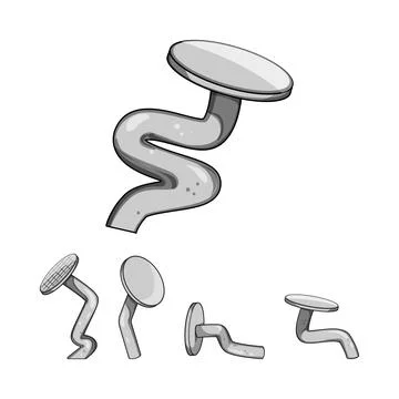 Bent metal nails creating construction difficulty concept Stock Illustration