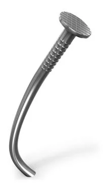 Bent nail isolated Stock Illustration