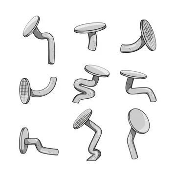 Bent nail set cartoon vector illustration Ilustração Stock