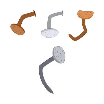 Bent nails construction problem concept Stock Illustration