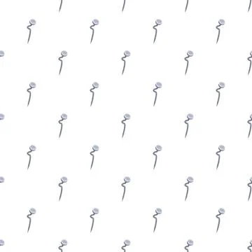 Bent nails creating seamless pattern on white background Illustrazione stock