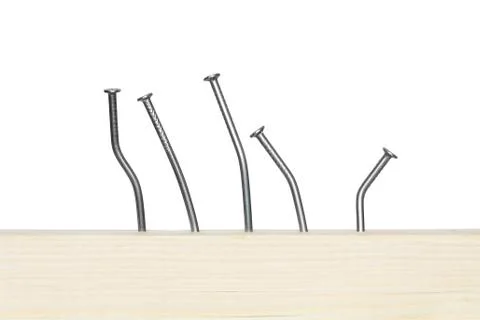 Bent nails Stock-Fotos