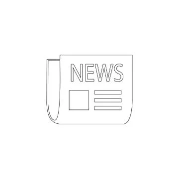 Bent newspaper. flat vector icon Stock Illustration