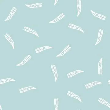 Bent nose pliers line vector seamless pattern Stock Illustration