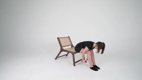 Bent Over Reverse Fly can add dumbbell Stock Footage 314194991