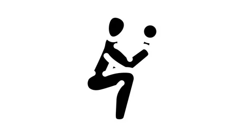 Bent over rows fitness exercise arm glyph icon animation Stock Footage 326739129