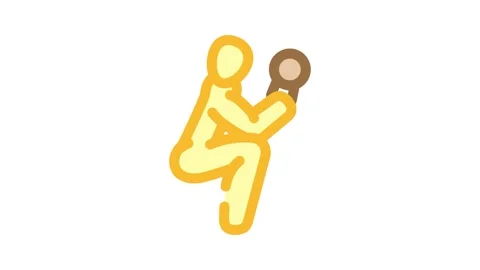 Bent over rows fitness exercise arm color icon animation Stock Footage 327262240