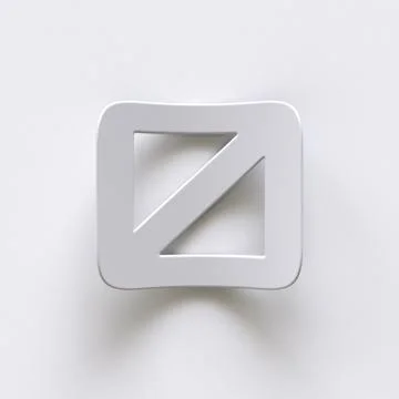 Bent paper font with long shadows  Number 0 ZERO 3D Illustrazione stock