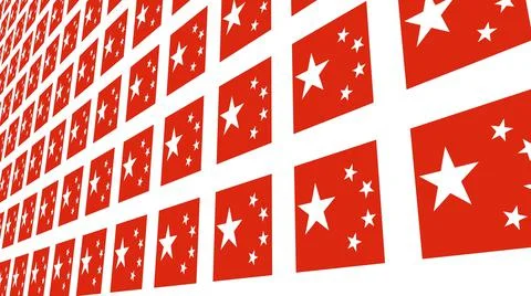 Bent perspective wall pattern illustration with the flag of China Illustrazione stock