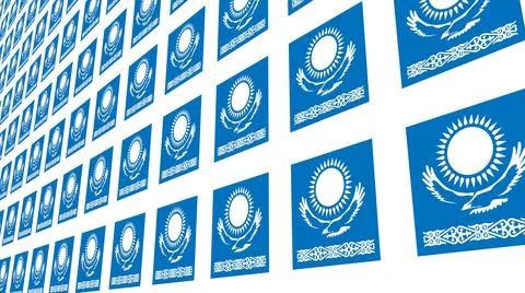 Bent perspective wall pattern illustration with the flag of Kazakhstan 스톡 일러스트