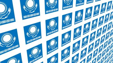 Bent perspective wall pattern illustration with the flag of Kazakhstan Illustrazione stock