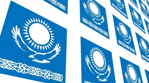 Bent perspective wall pattern illustration with the flag of Kazakhstan Stock Illustration