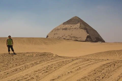 Bent pyramid at the bottom Stock Photos