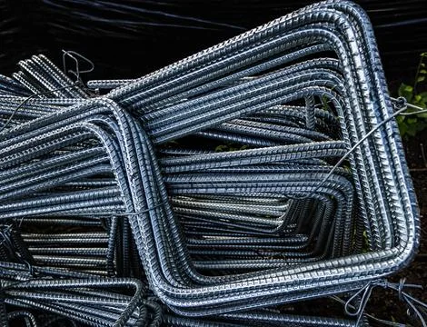 Bent Rebar Rods 스톡 사진