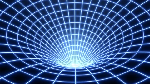 Bent Spacetime Warped Grid Wormhole Funnel Dimensional Relativity Vidéo 133414062