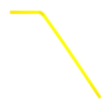 Bent yellow drinking straw on a white background. Stock Photos