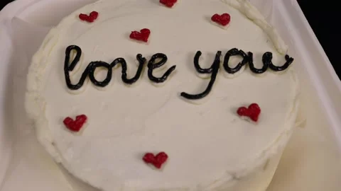 Bento cake, cupcake in the box rotates, valentine's day gift for a lover Stock Footage 232423180