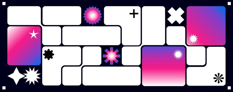 Bento grid layout, geometric boxes, abstract shape イラスト素材