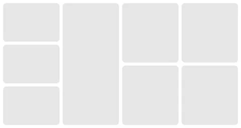 Bento grid template layout shape. Bento box modular collage frame design Stock Illustration