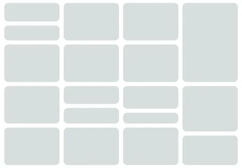 Bento grid template layout shape. Bento box modular collage frame design Stock Illustration
