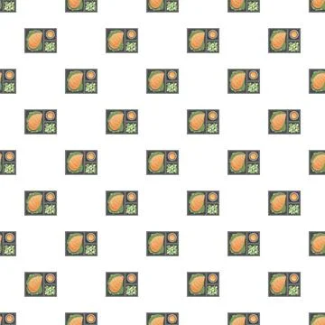 Bento lunch box pattern with healthy food Stock Illustration