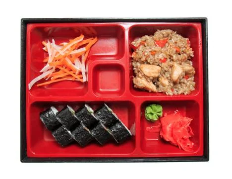 Bento lunch in the box. Stock Photos