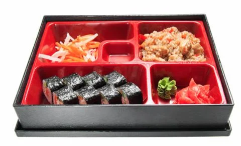 Bento lunch in the box. Stock Photos