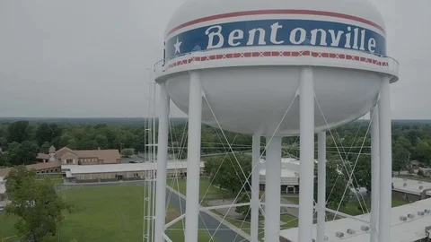 Bentonville Water Tower - Slow Rise Stock Footage