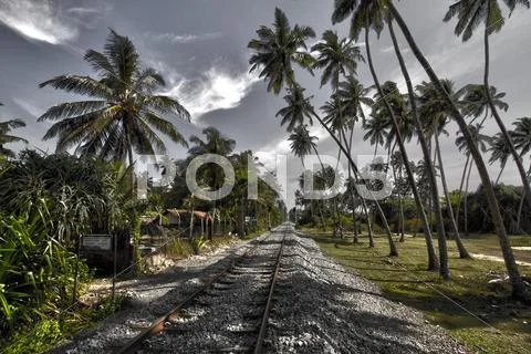 Bentota, Railway, Sri Lanka, HDR Stock Photos
