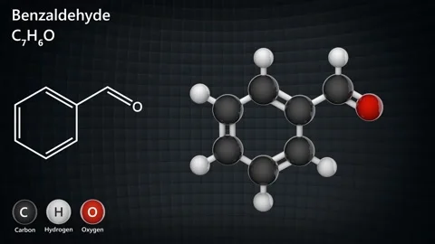 Benzaldehyde. C7H6O. Seamless loop. Stock Footage 154643725