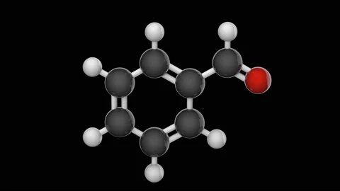 Benzaldehyde. C7H6O. Seamless loop. RGB + Alpha (Transparent) channel Stock Footage 154643739