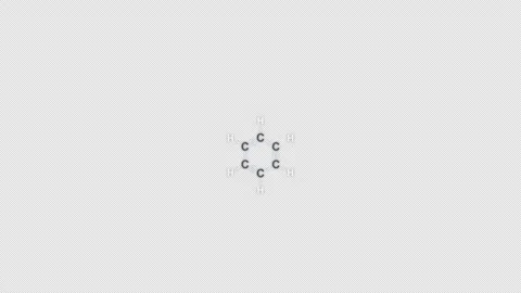 Benzene C6H6 Lewis Structure Animation Clean No Text Alpha 4K 動画素材 339311061