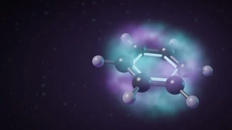 Benzene Molecule Pi Electron Cloud Resonance Rotating Seamless Loop Видео 347127239