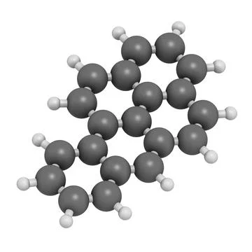 Benzo-a-pyrene (BaP) polycyclic aromatic hydrocarbon molecule. Stock Illustration