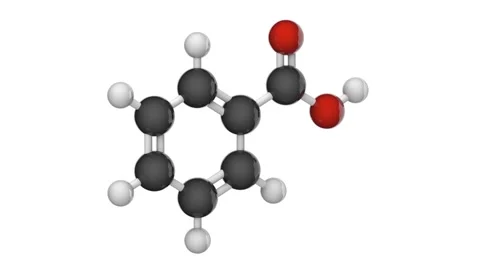 Benzoic acid. C7H6O2. Seamless loop. White background Stock Footage 154643808