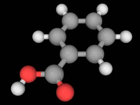 Benzoic acid molecule Stock Illustration