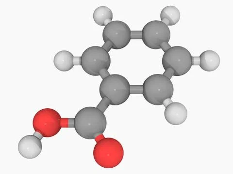 Benzoic acid molecule Stock Illustration