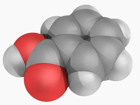 Benzoic acid molecule Stock Illustration