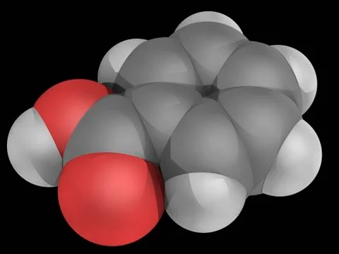 Benzoic acid molecule Stock Illustration