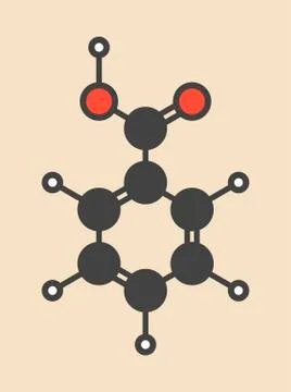 Benzoic acid molecule Stock Illustration