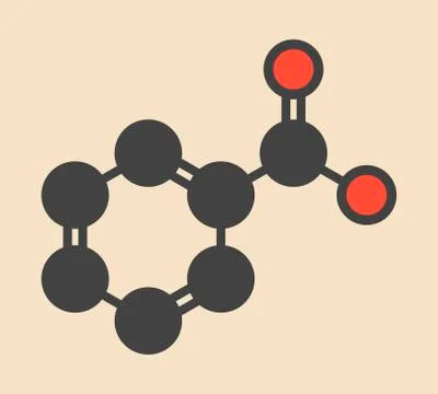 Benzoic acid molecule Stock Illustration