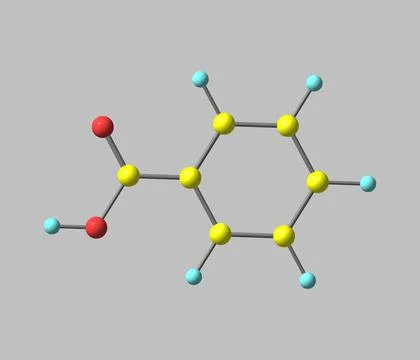 Benzoic acid molecule isolated on gray Stock Illustration
