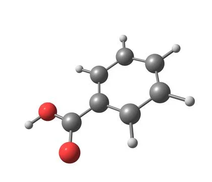 Benzoic acid molecule isolated on white Stock Illustration