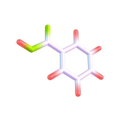 Benzoic acid molecule isolated on white Stock Illustration