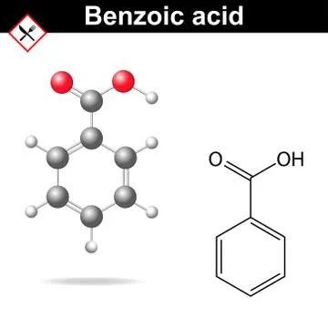 Benzoic acid structure Stock Illustration