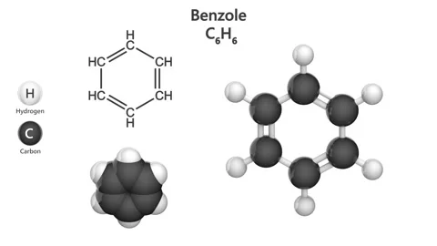Benzol (benzene). C6H6. Seamless loop. Stock Footage 152513754